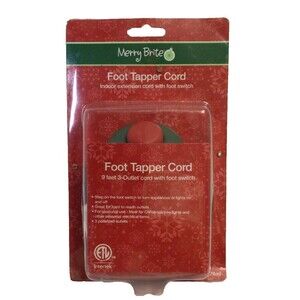 Merry Brite Foot Tapper Cord 9 Feet 3- Outlets Extension Whit Foot Switch Green